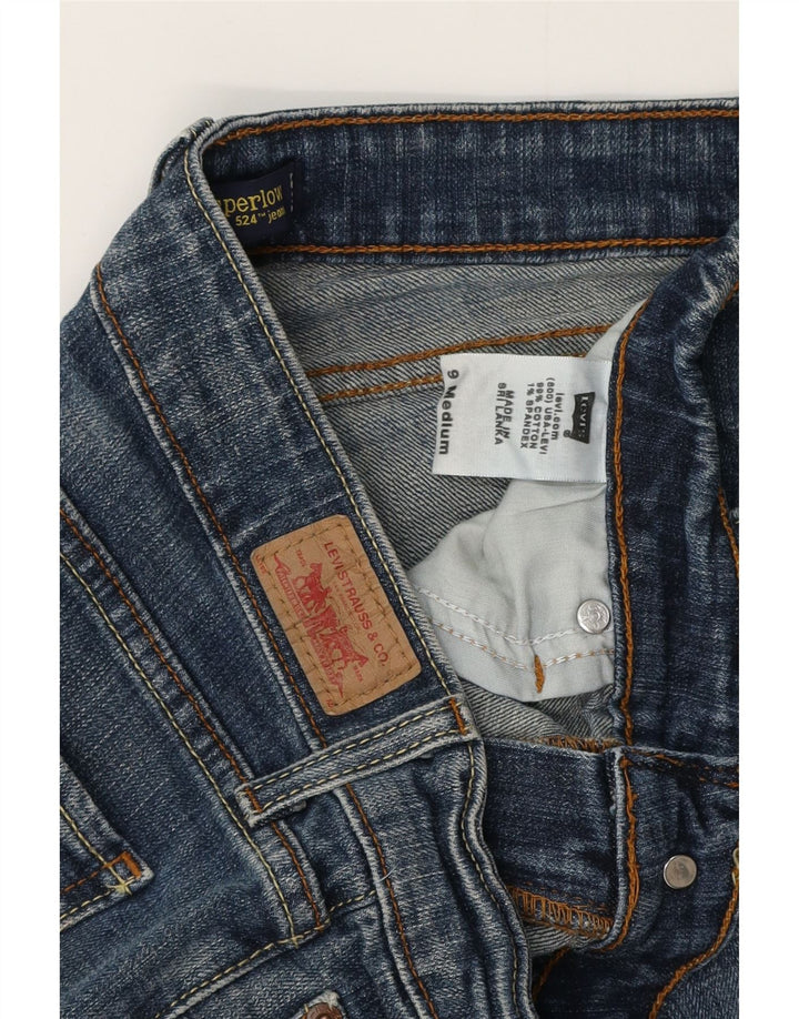 Женские джинсы LEVI'S 524 Super Low Skinny US 9 Medium W30 L28 Синий хлопок