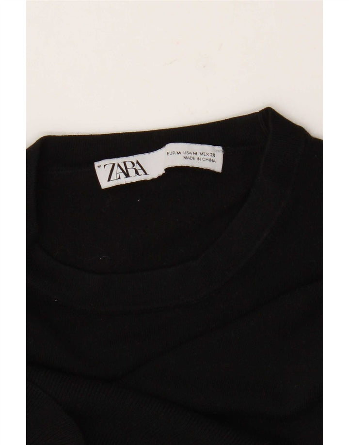 Женский джемпер с круглым вырезом Zara UK 12, средний черный