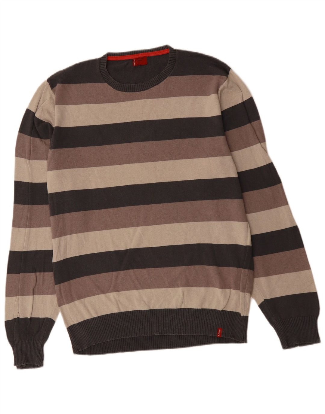 LEVI'S Mens Crew Neck Jumper Sweater Large Multicoloured Striped Cotton