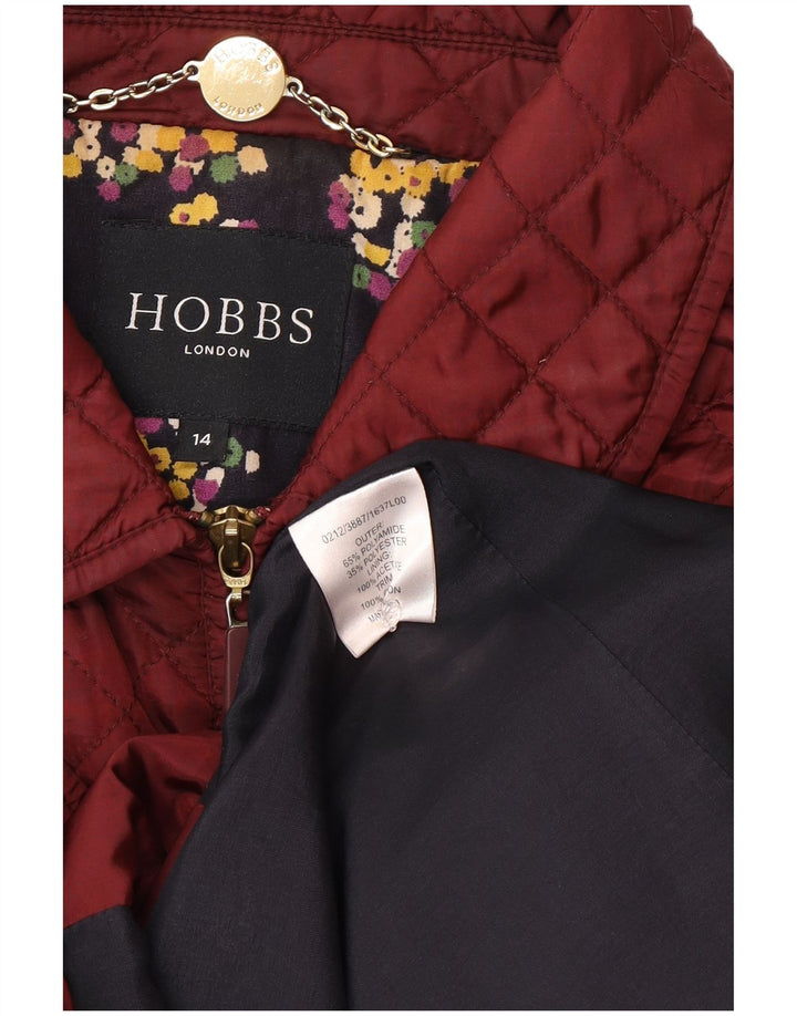 Женская стеганая куртка Hobbs UK 14, средний темно-бордовый полиамид