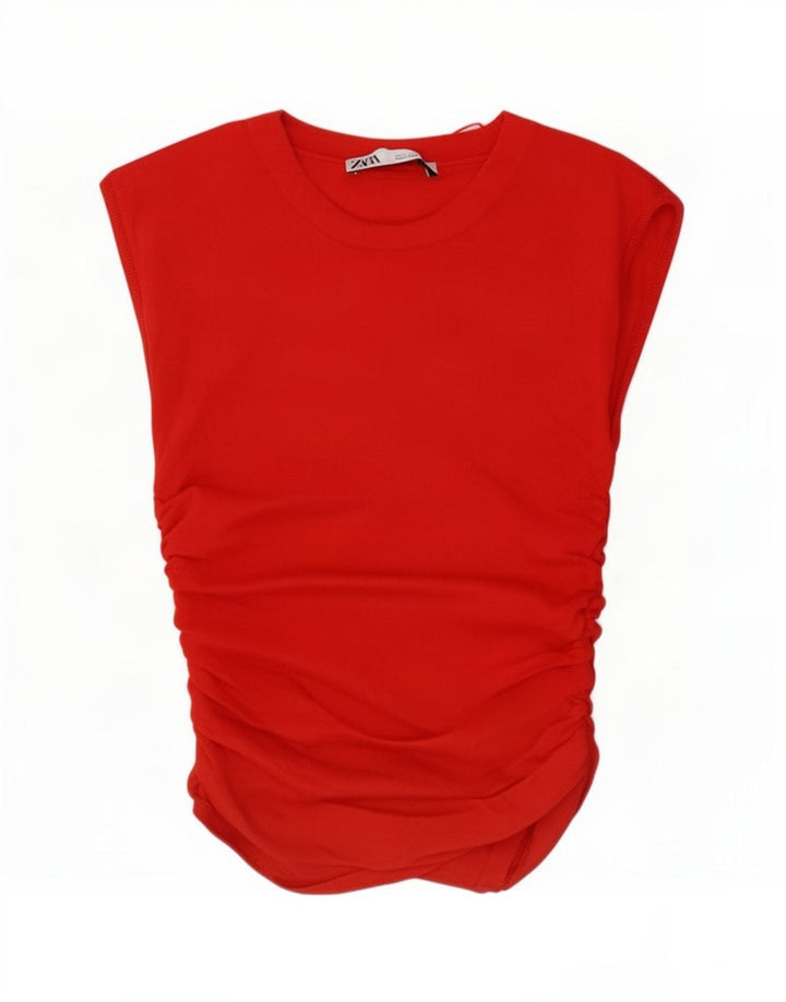 Женская блузка Zara Top UK 10, маленькая красная
