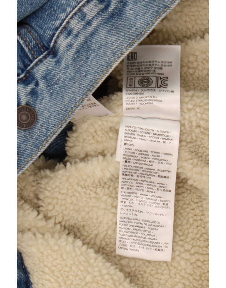 Мужская джинсовая куртка Levi's из шерпа UK 44 2XL, синяя, хлопок