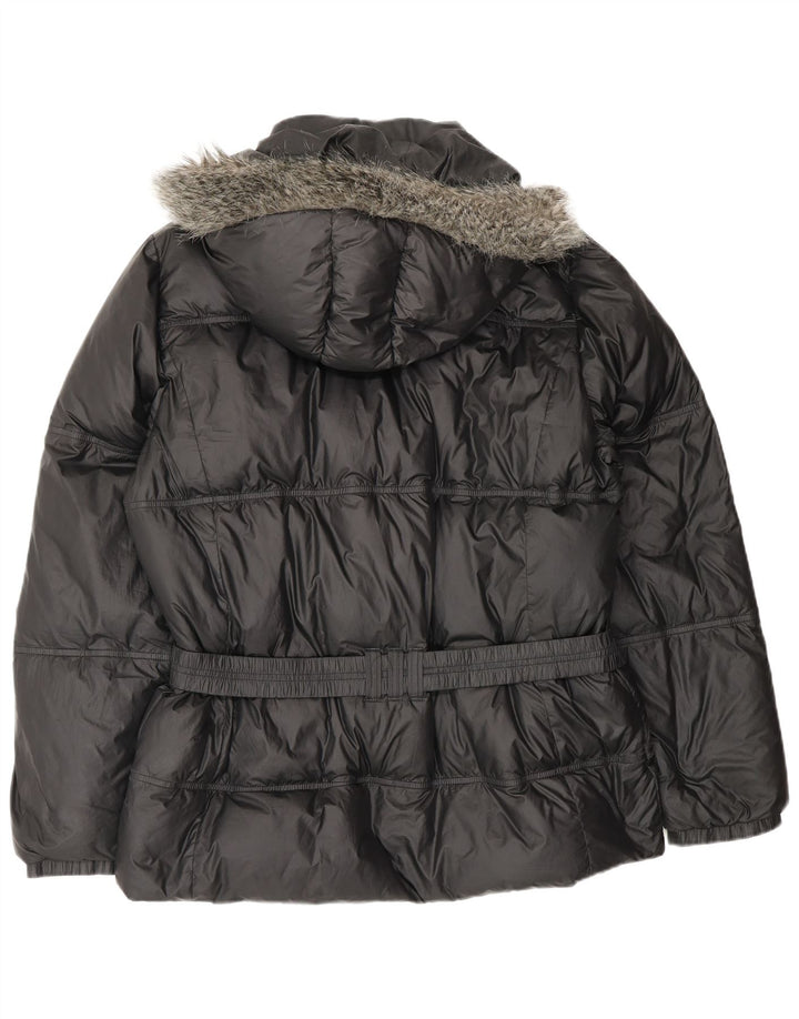 Женская утепленная куртка оверсайз с капюшоном Adidas UK 18 XL, черный полиэстер