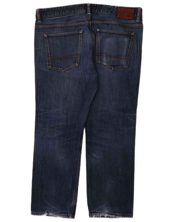 Мужские прямые джинсы Hugo Boss W36 L28 синие, хлопок