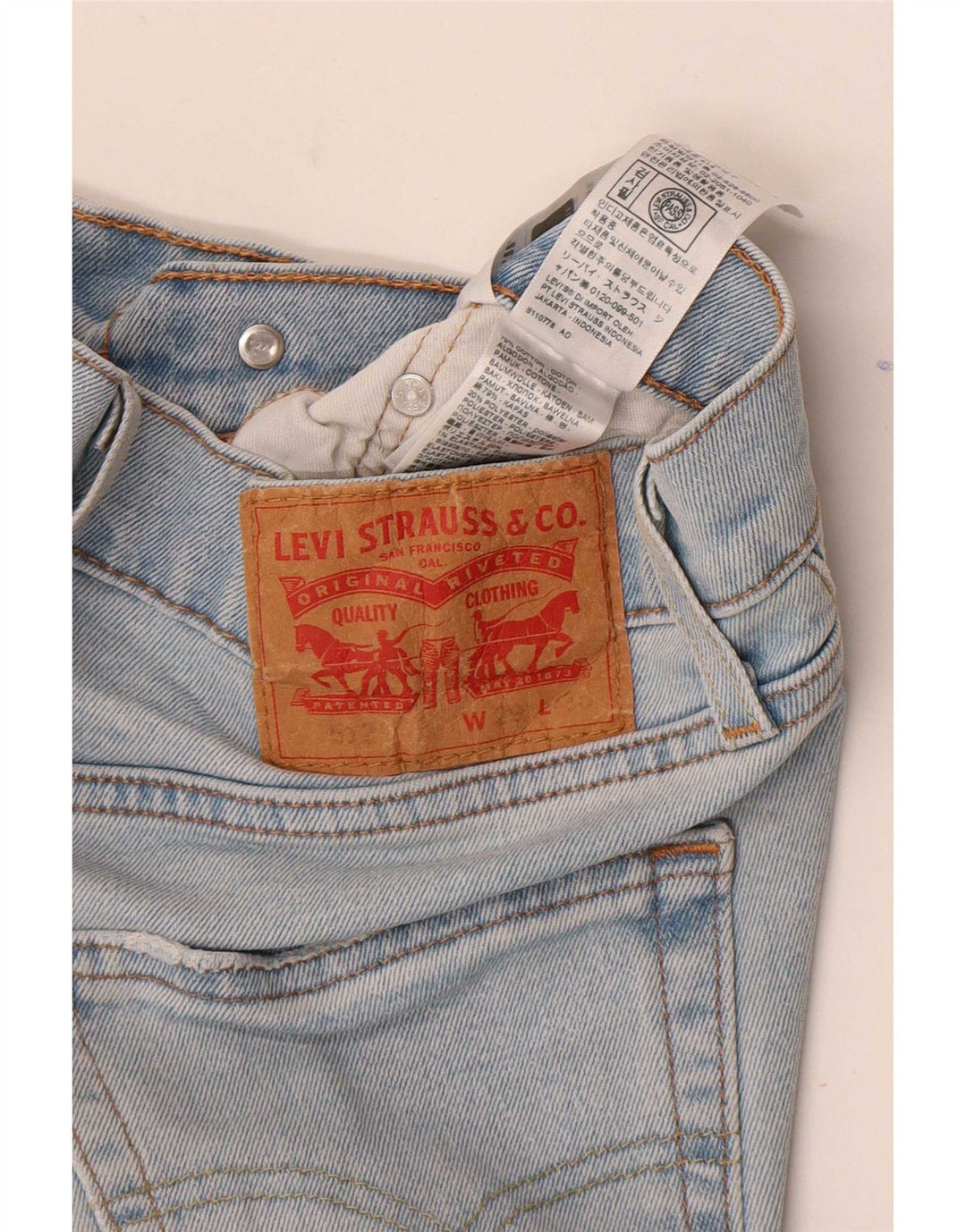 Мужские зауженные джинсы Levi's 502 W29 L30 синие, хлопок