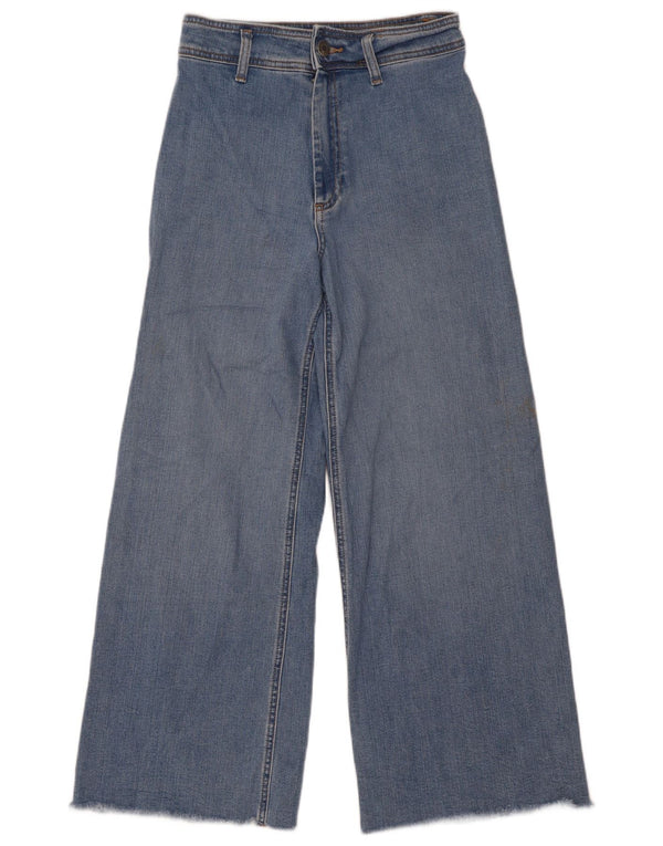 Женские широкие джинсы с высокой талией Zara EU 38, маленькие W28 L28, синие