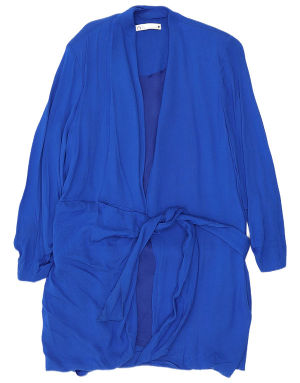 Женский удлиненный кардиган Zara UK 20 2XL, синий вискоза