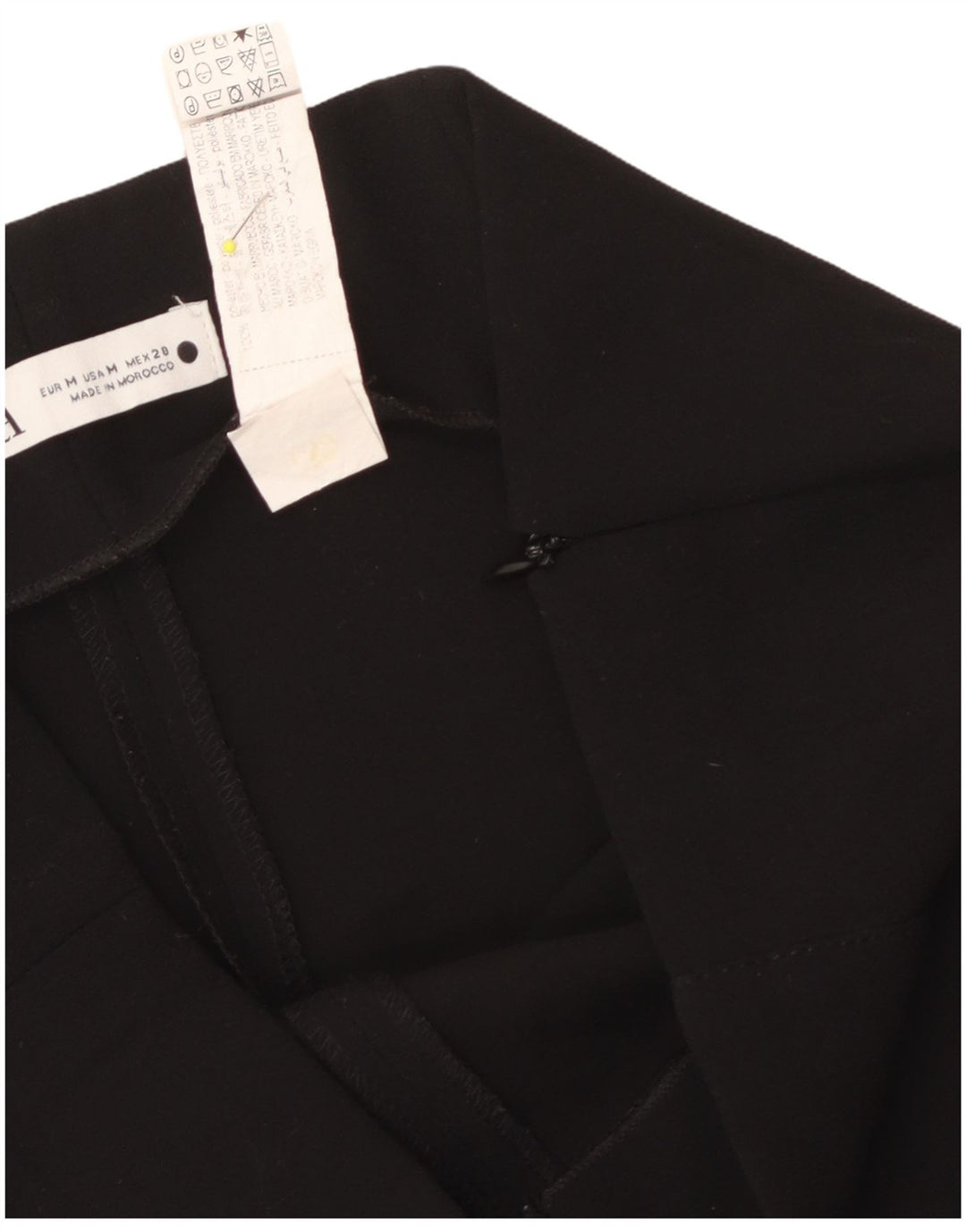 Женские укороченные широкие брюки Zara Medium W30 L24, черные, полиэстер