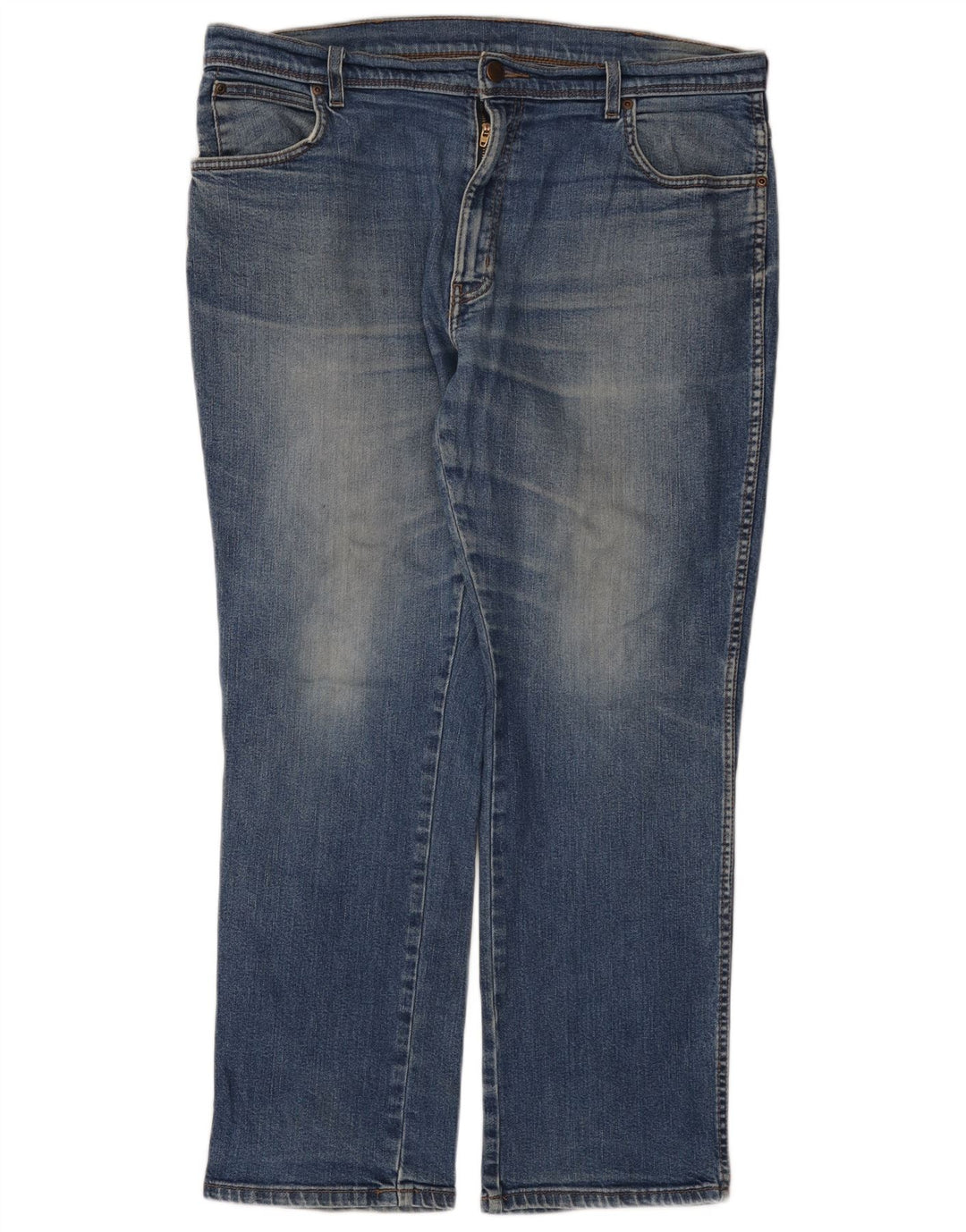 Мужские прямые джинсы Wrangler стандартного кроя W38 L30, синие, хлопок