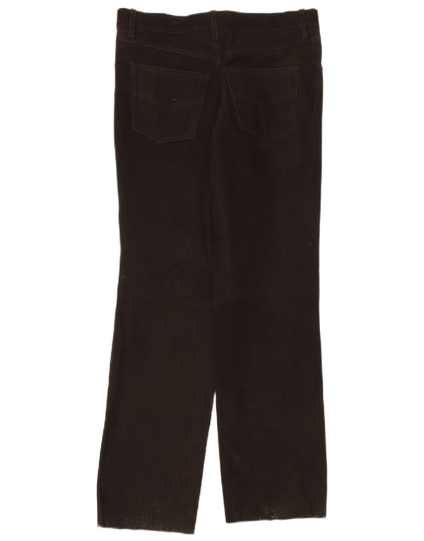 Henson&Henson Мужские прямые кожаные брюки W32 L33 Коричневые