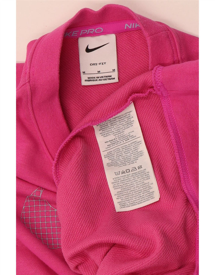 Женский джемпер большого размера с рисунком Nike UK 14, хлопковый средний розовый цвет