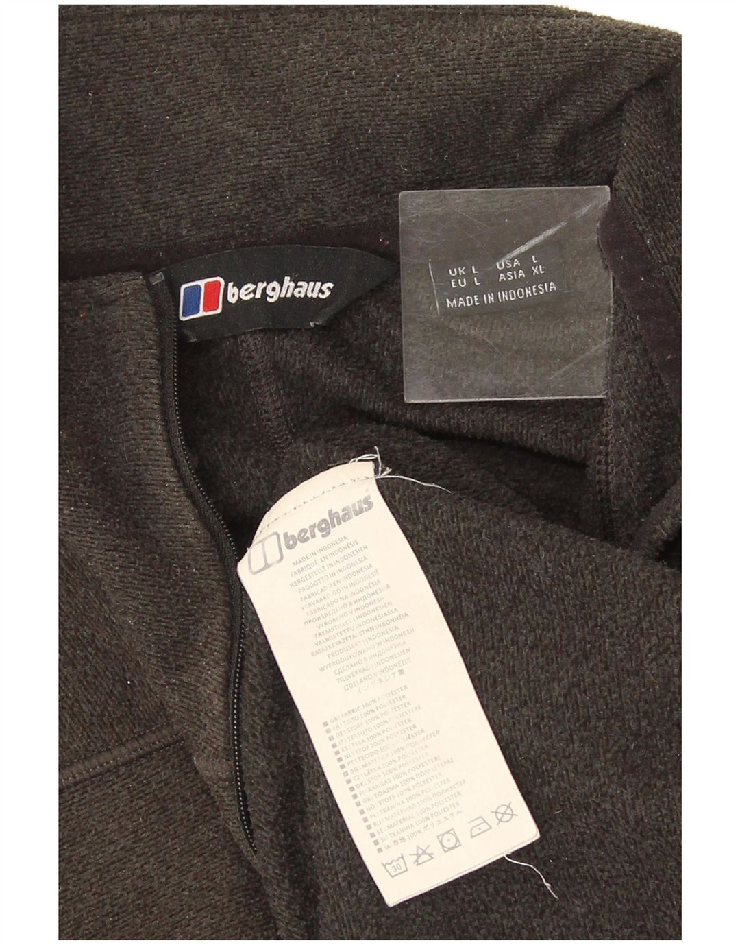 Berghaus Мужской флисовый джемпер с воротником на молнии, большой зеленый полиэстер с крапинками