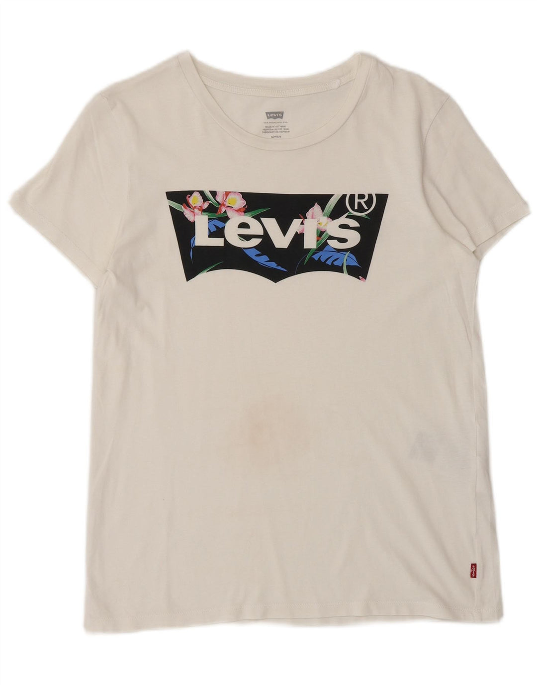 Мужская футболка с рисунком LEVI'S, маленький белый хлопок