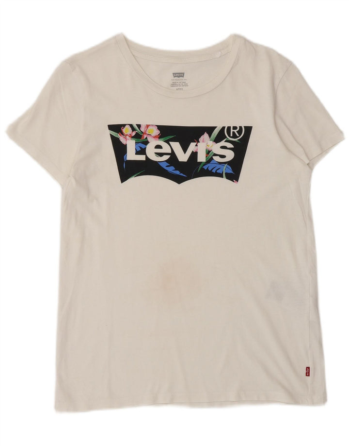 Мужская футболка с рисунком LEVI'S, маленький белый хлопок
