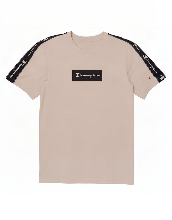 Champion Mens Graphic T-Shirt Top Medium White Colourblock Cotton