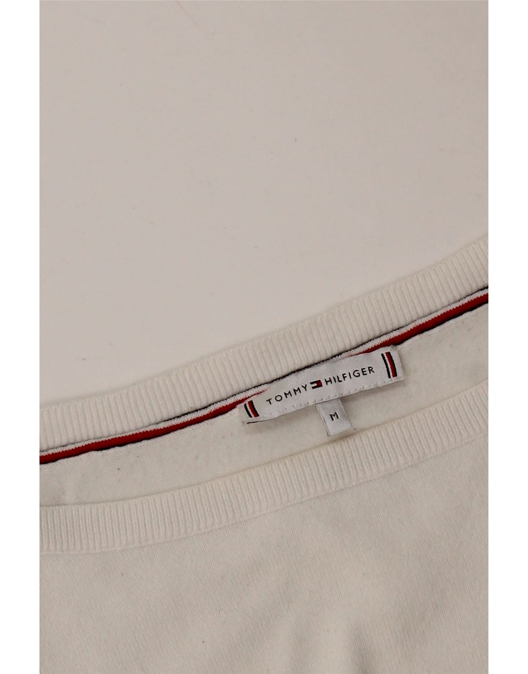 TOMMY HILFIGER Женский свитер с вырезом «лодочка» UK 14 Средний Белый