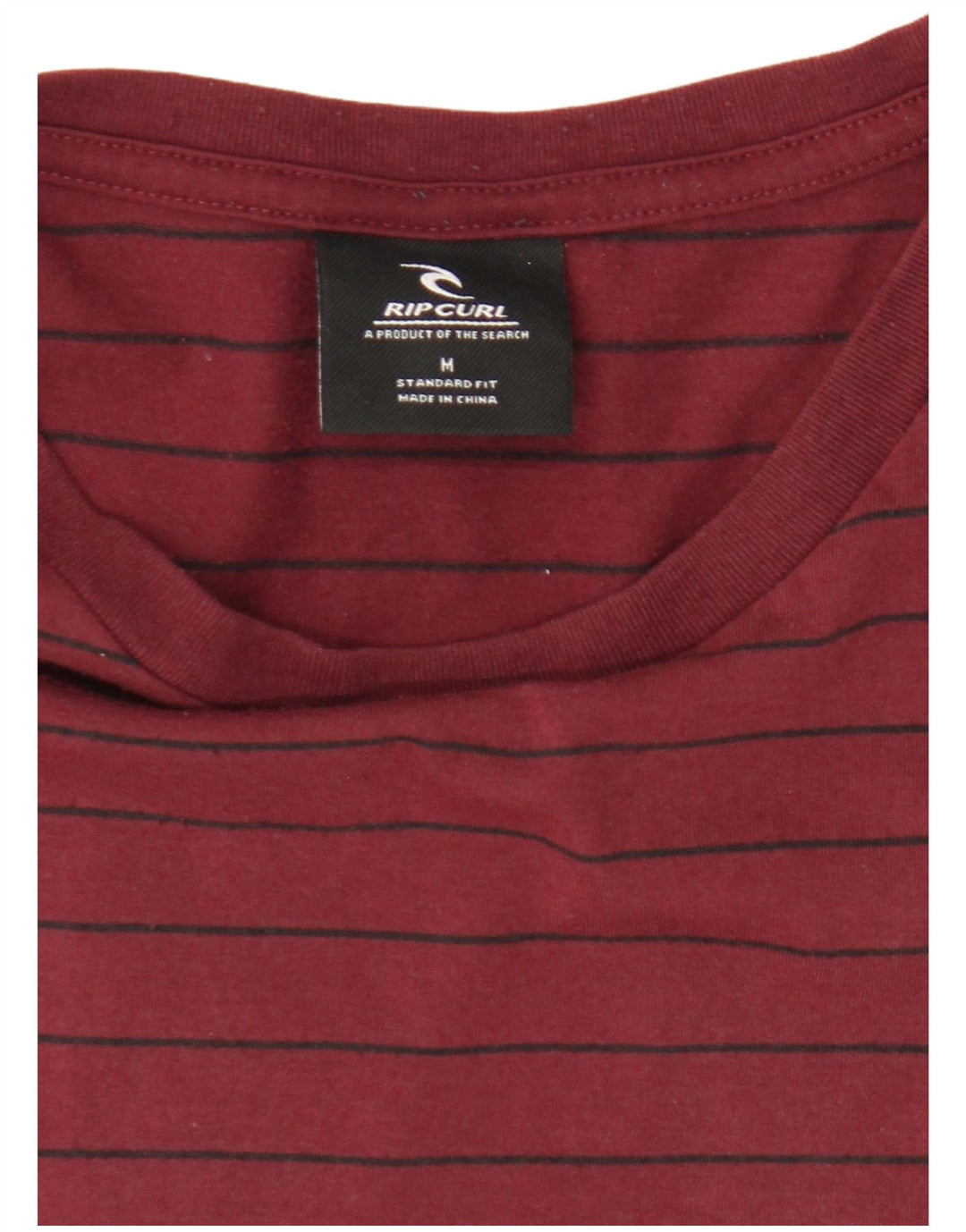Мужская футболка Rip Curl Top среднего бордового цвета в полоску