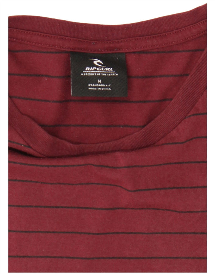 Мужская футболка Rip Curl Top среднего бордового цвета в полоску