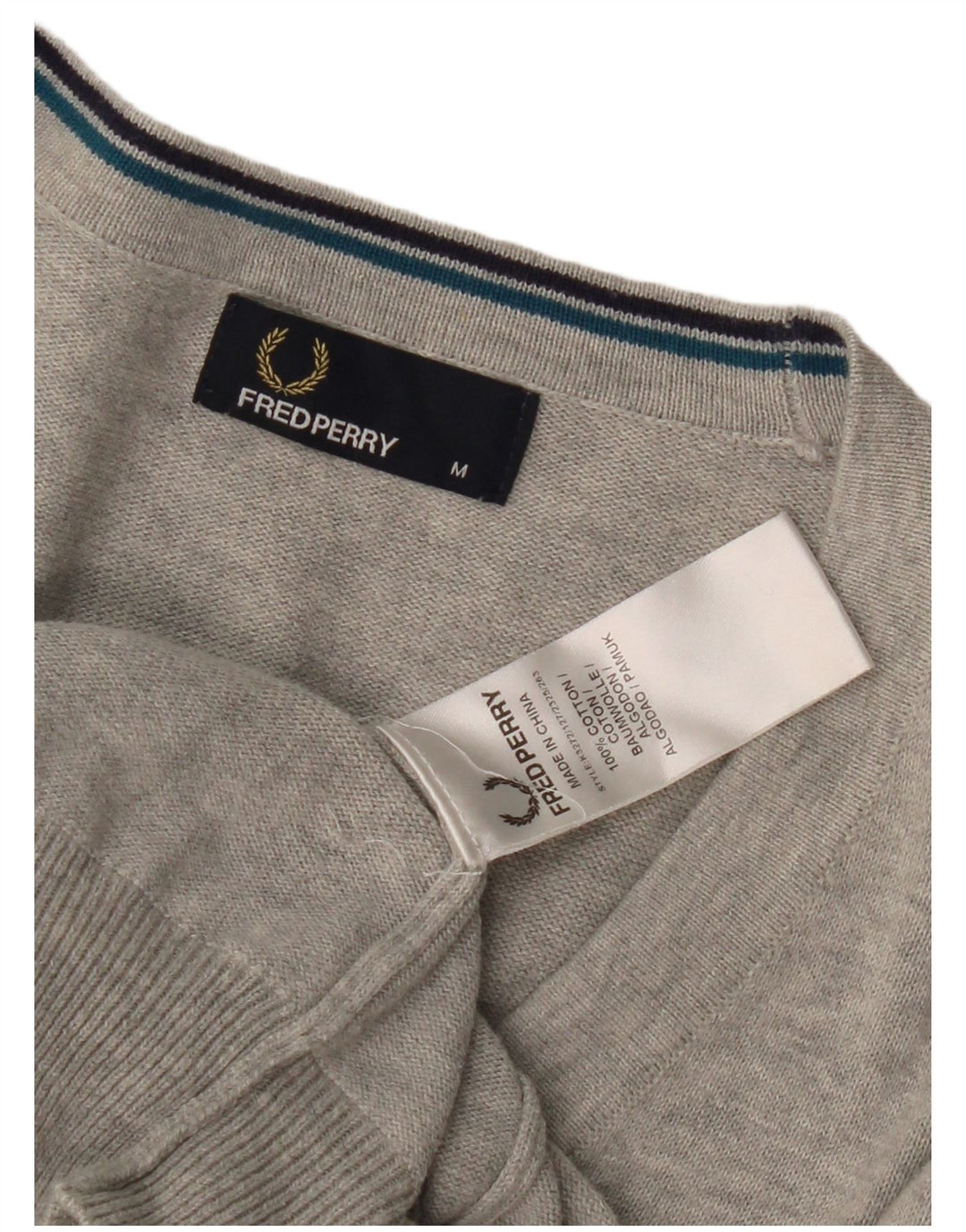 Мужской кардиган Fred Perry, хлопковый свитер среднего серого цвета
