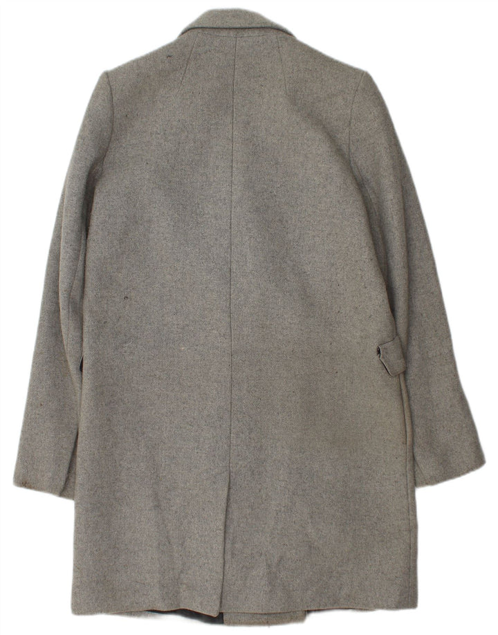 Женское двубортное пальто Zara UK 14, полиэстер среднего серого цвета