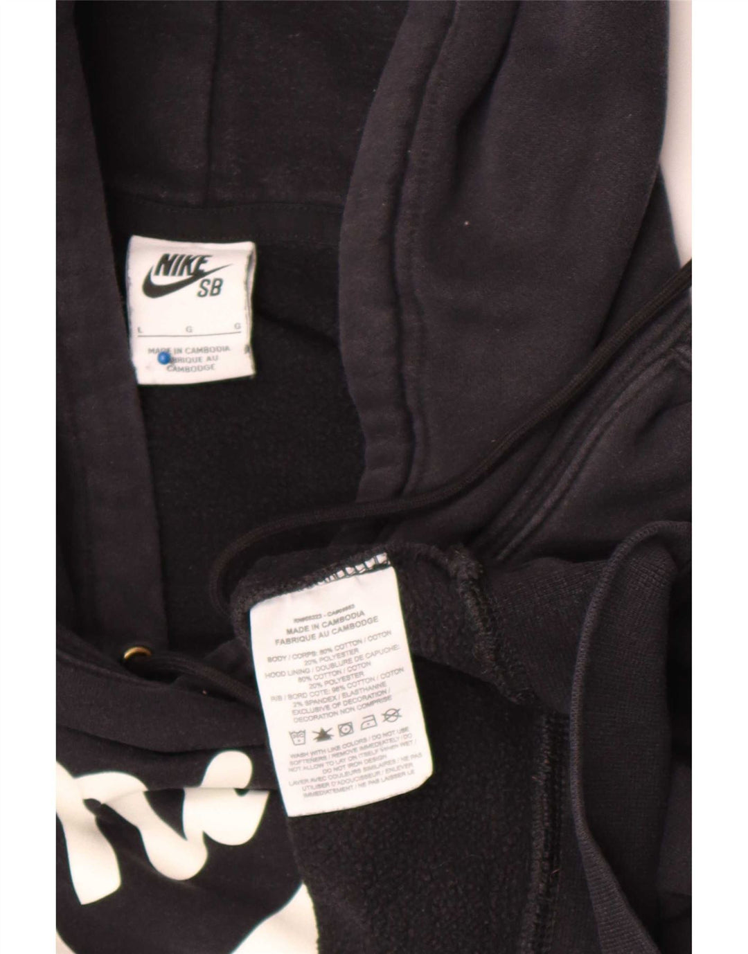 Мужской джемпер с капюшоном с графическим рисунком Nike, большой черный полиэстер