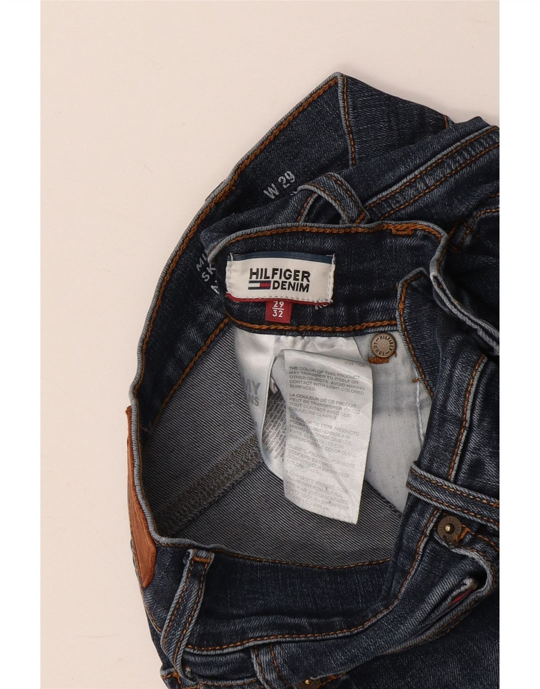 TOMMY HILFIGER Женские джинсы скинни со средней посадкой W29 L32 Синие хлопковые