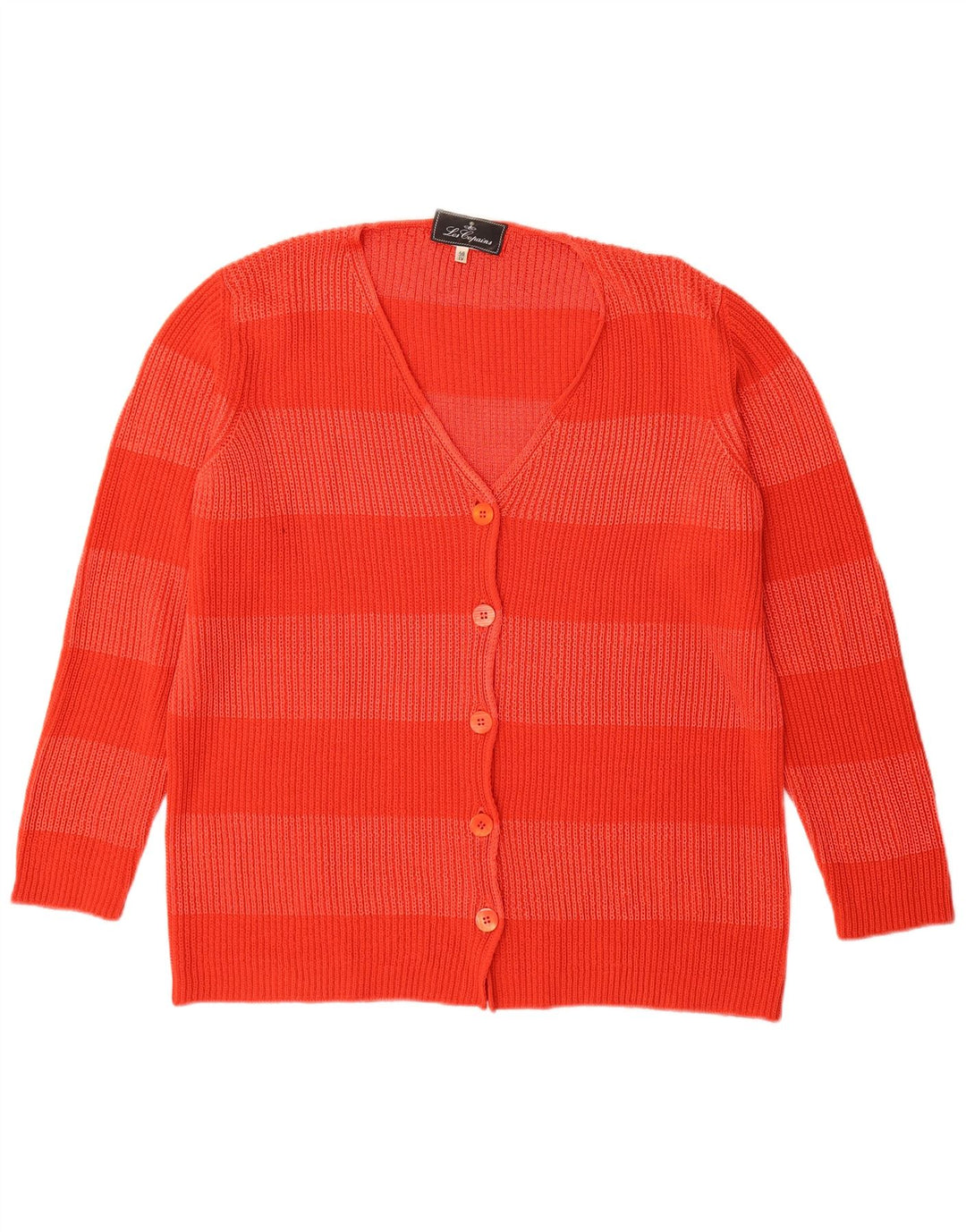 Женский удлиненный кардиган Les Copains IT 46, большой красный в полоску