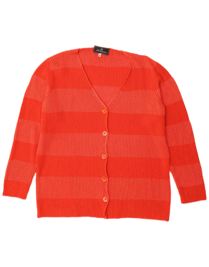 Женский удлиненный кардиган Les Copains IT 46, большой красный в полоску