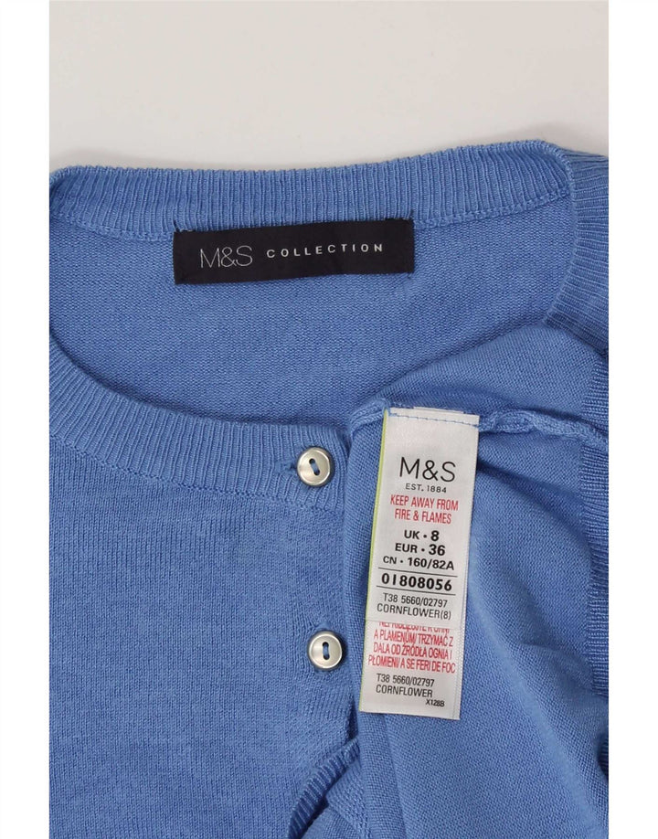 Женский укороченный кардиган Marks & Spencer UK 8, маленький синий вискоза