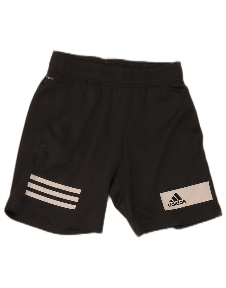 Спортивные шорты Adidas Climacool для мальчиков 9–10 лет, серые, полиэстер с цветными блоками