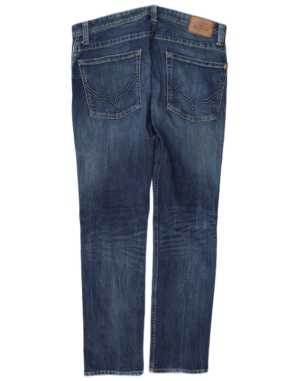 PEPE Jeans Мужские узкие джинсы W34 L34 Синий хлопок
