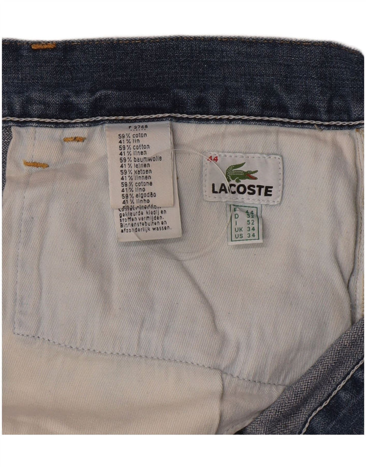 Мужские джинсовые шорты Lacoste, размер 44, большие, W34, синие, хлопок
