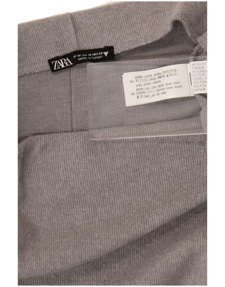 Женская юбка миди с завышенной талией Zara Medium W28, серый полиэстер