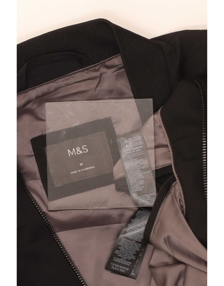Мужская куртка-бомбер Marks & Spencer UK 38, средний черный полиэстер