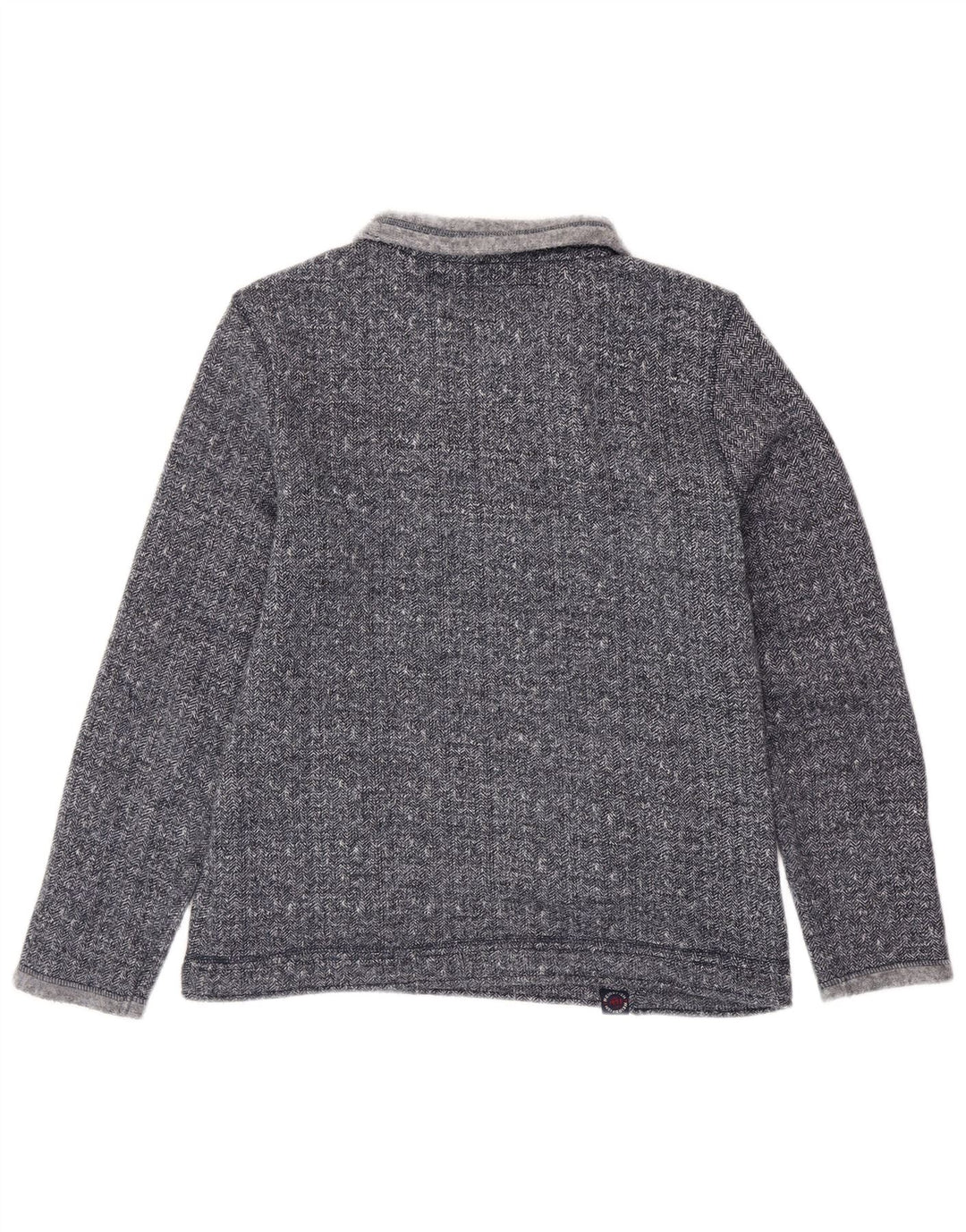 WEIRD FISH Мужской свитшот с воротником на молнии, маленький темно-синий джемпер с рисунком «елочка»