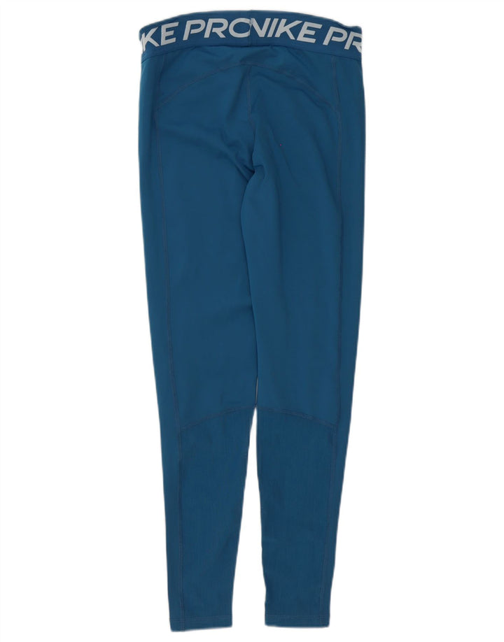 Женские леггинсы с рисунком Nike Dri Fit UK 12, средний синий полиэстер