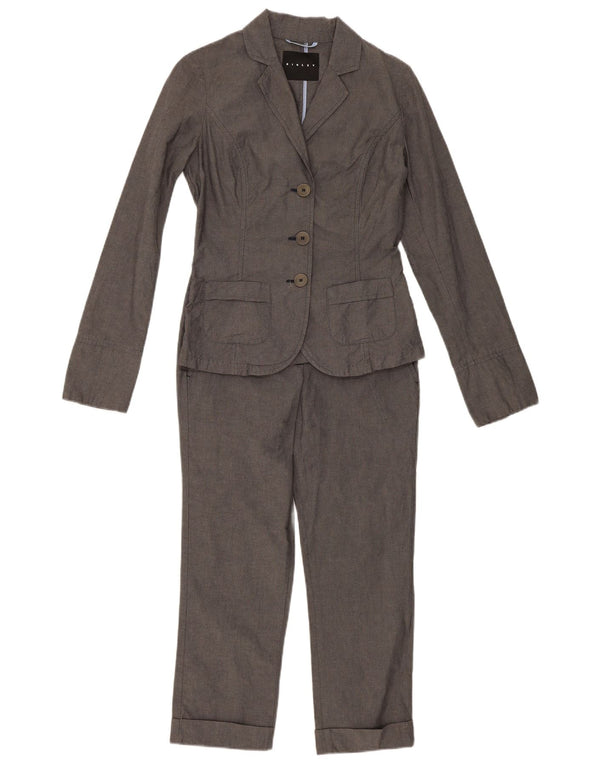 Женский костюм из двух предметов Sisley с 3 пуговицами IT 40, маленький W28 L23, серый хлопок