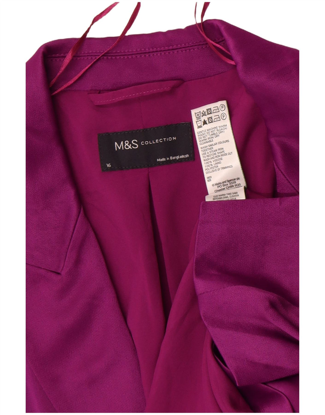 Женский пиджак на 1 пуговице Marks & Spencer, Великобритания, 16, большой фиолетовый, вискоза