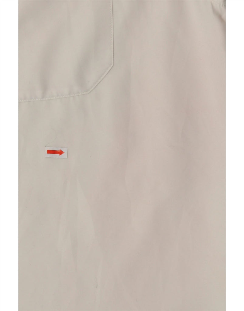 SCHOTT Mens Short Sleeve Shirt Large White Polyester Vintage Schott and Second-Hand Schott from Messina Hembry 