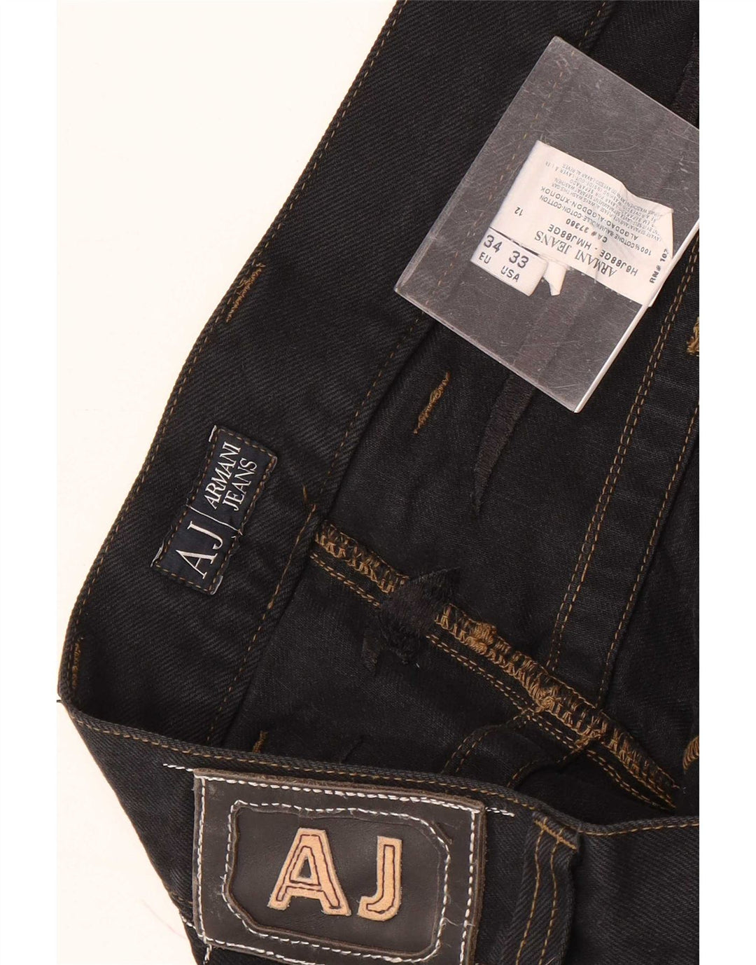 Мужские прямые джинсы Armani W34 L34, черный хлопок