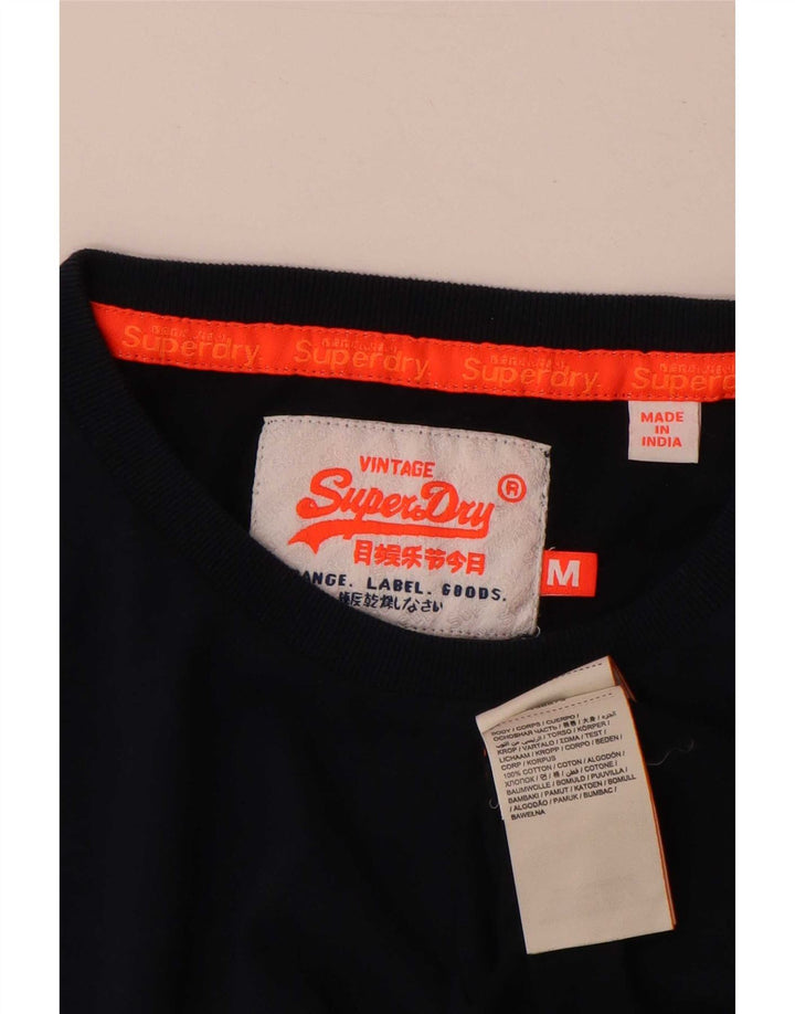 Мужская футболка Superdry Top среднего размера, темно-синяя, хлопок