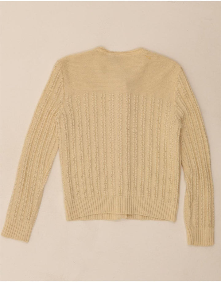 DISTLER Womens Cardigan Sweater UK 12 Medium Beige Virgin Wool Vintage Distler and Second-Hand Distler from Messina Hembry 