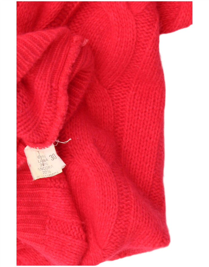 VINTAGE Womens Cardigan Sweater UK 20 2XL Red Wool