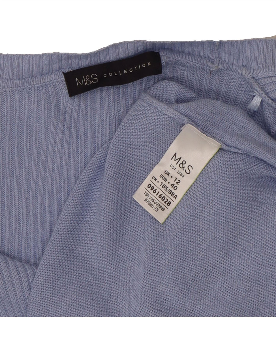 MARKS & SPENCER Womens Open Cardigan Sweater UK 12 Medium Blue Viscose Vintage Marks & Spencer and Second-Hand Marks & Spencer from Messina Hembry 