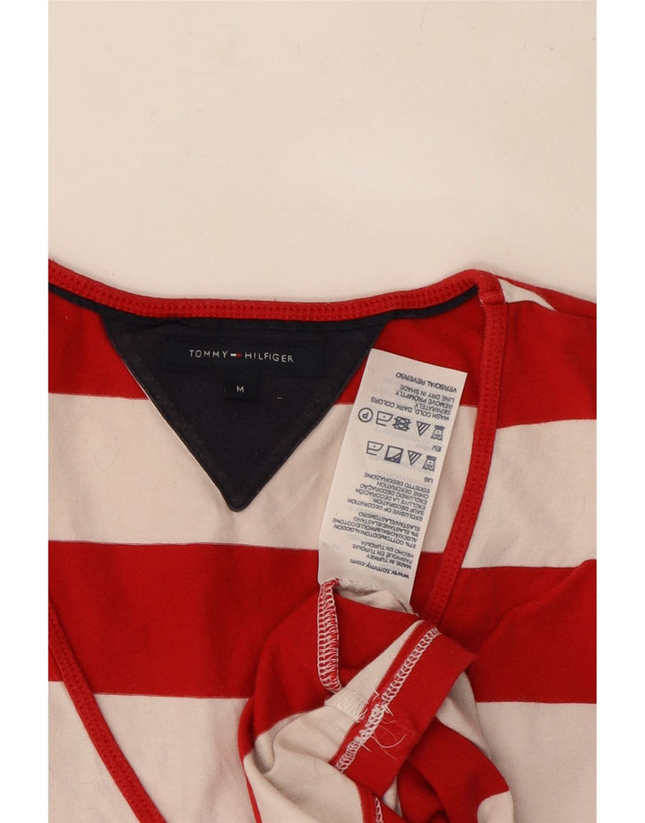 TOMMY HILFIGER Женская футболка Top UK 12 Medium Red Striped Cotton