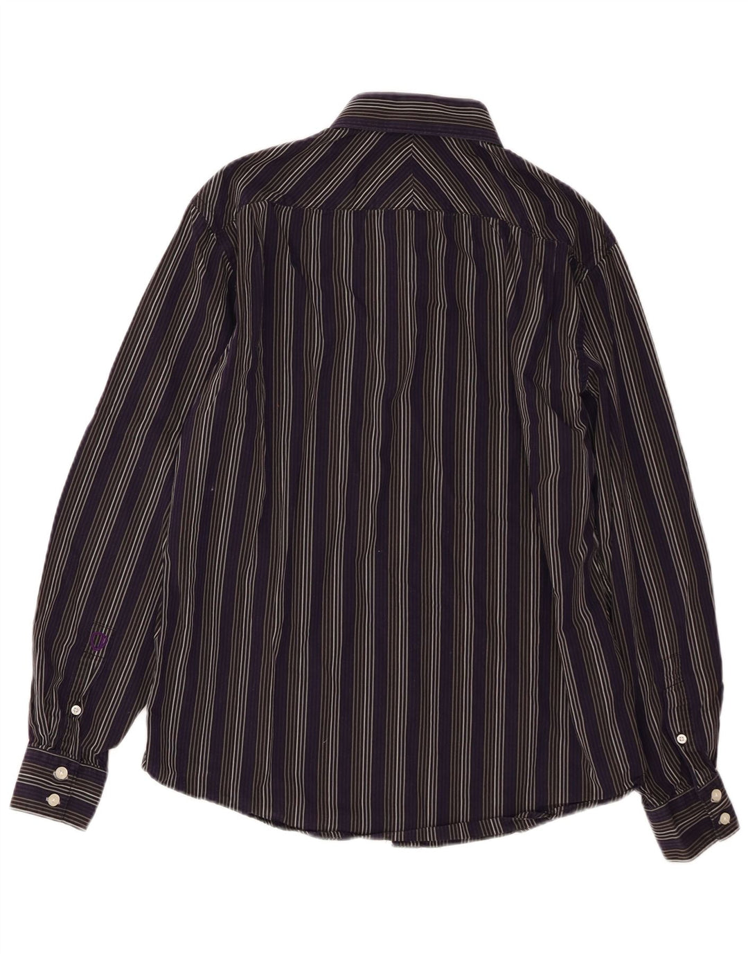 BEN SHERMAN Мужская рубашка из хлопка в фиолетовую полоску среднего размера