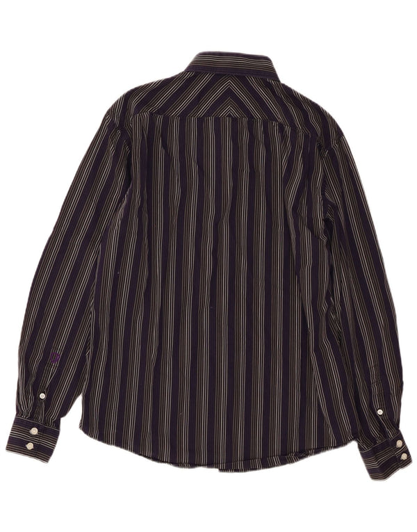 BEN SHERMAN Мужская рубашка из хлопка в фиолетовую полоску среднего размера