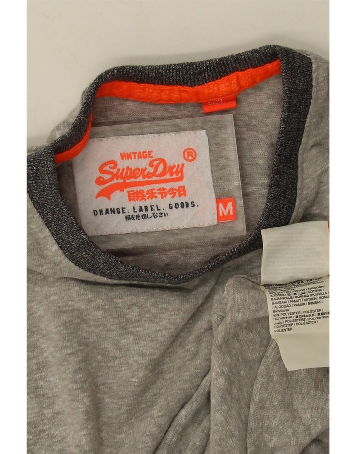 Superdry Мужская футболка из хлопка среднего серого цвета с крапинками