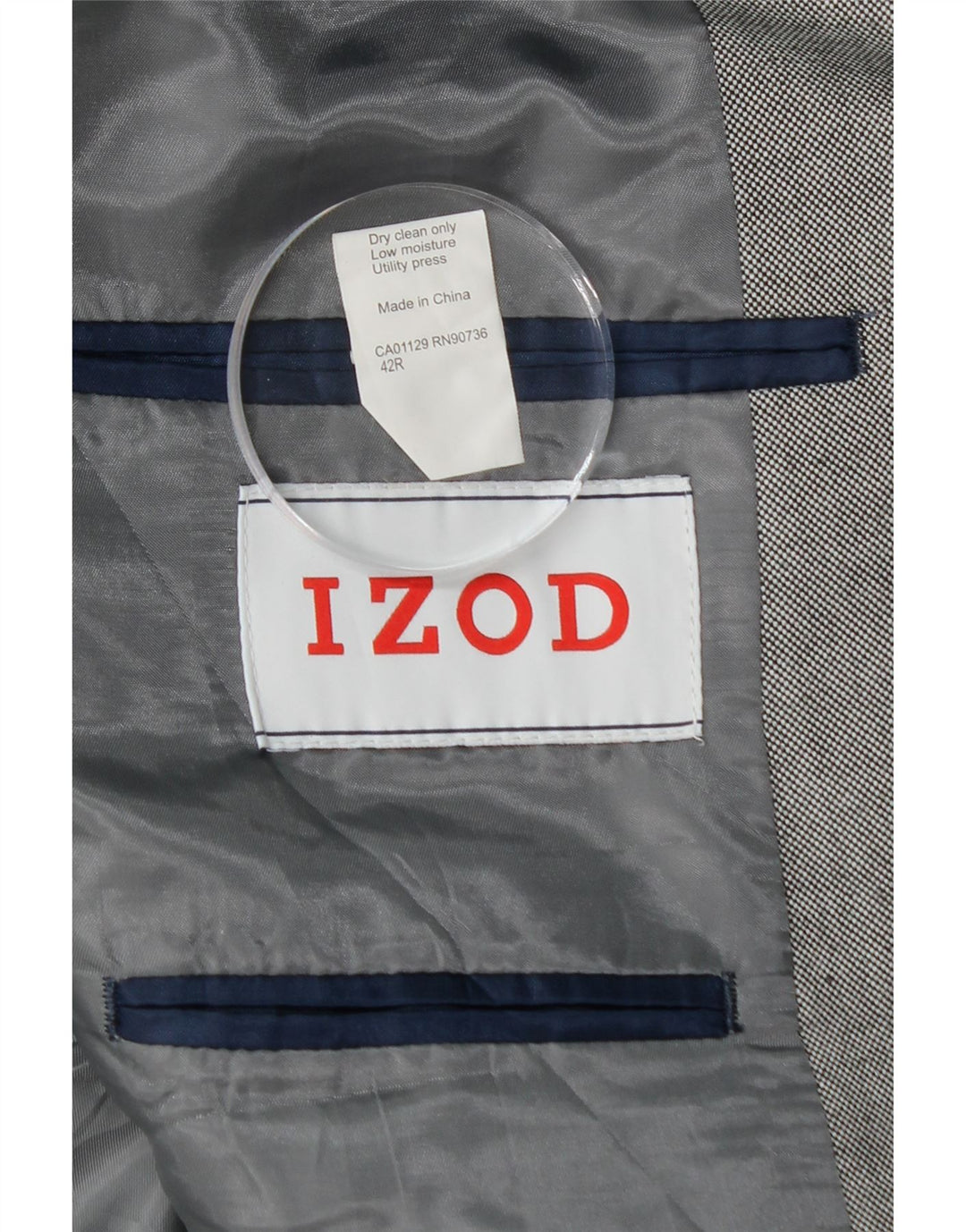 IZOD Mens 2 Button Blazer Jacket UK 42 XL Grey Polyester Vintage Izod and Second-Hand Izod from Messina Hembry 