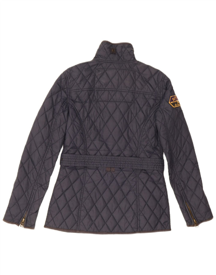 Женская стеганая куртка Superdry UK 12, средний темно-синий, нейлон